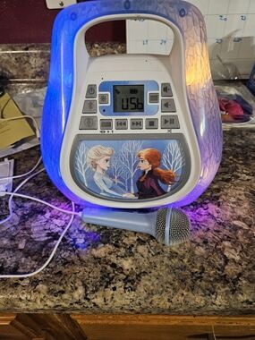 Frozen Sisters Kids Karaoke Machine with Microphone - Blue/Purple